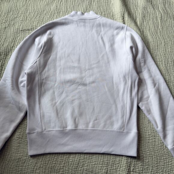 Champion Reverse Weave White Mock Neck Sweatshirt Embroidered Logo Size S - Picture 5 of 8